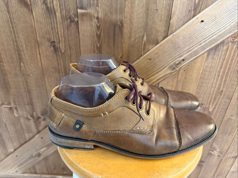 Steve Madden Jagwar Men’s Size 9 Brown Leather Cap Toe Oxford Dress Shoes
